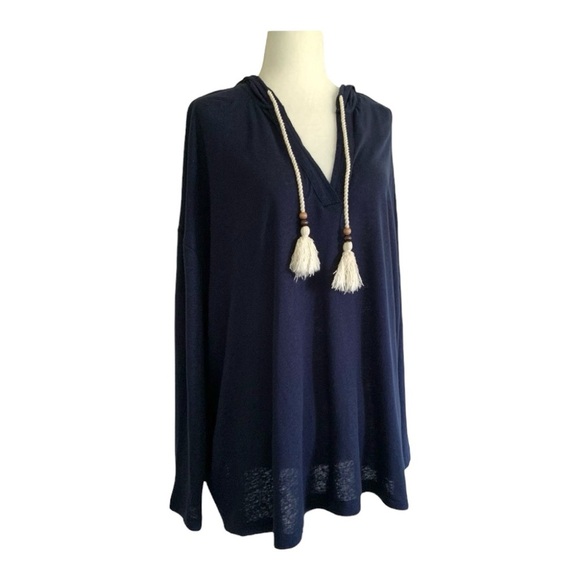 Sigrid Olsen hooded top with tassels - Picture 1 of 9